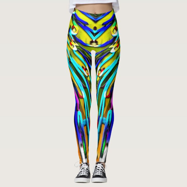 Super mutige Farben und drastisches Muster Leggings (Vorderseite)