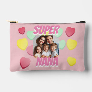 Super Nana Foto farbiges Herz Muttertag Zubehörtasche