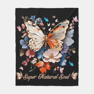 Super Natural Soul: Butterfly Garden Art Fleecedecke