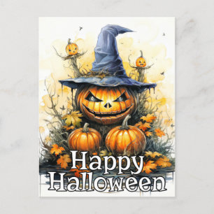 Super Nefarious Happy Halloween Pumpkin Postkarte