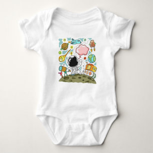 Super Niedlich Baby Astronaut Imaging Outer Space Baby Strampler
