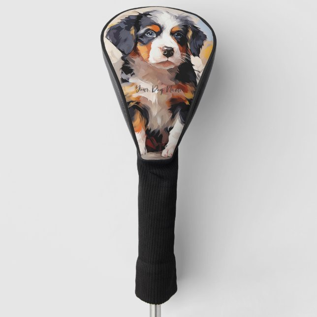 Super Niedlich Berner Mountain Dog Welpe 004 - Xen Golf Headcover (Vorderseite)