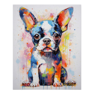 Super Niedlich Boston Terrier Dog Puppy 001 - Xeno Poster