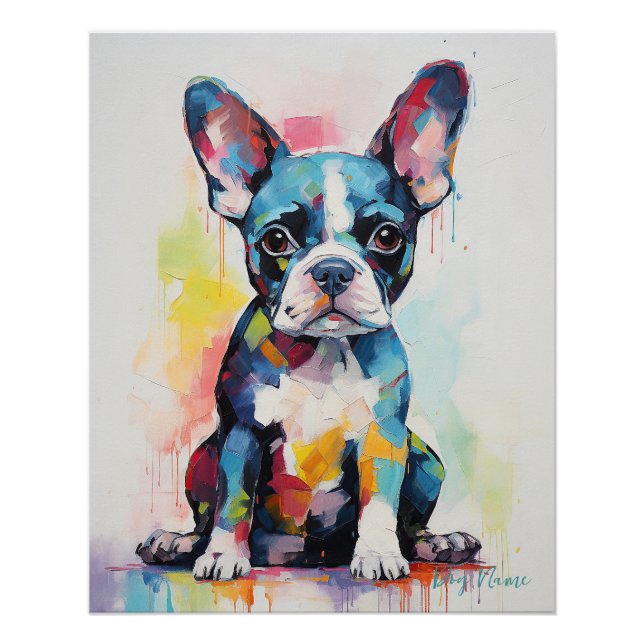 Super Niedlich Boston Terrier Dog Puppy 002 - Xeno Poster (Vorderseite)