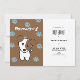 Super Niedlich Brown and Blue Terrier Baby Dusche Einladung
