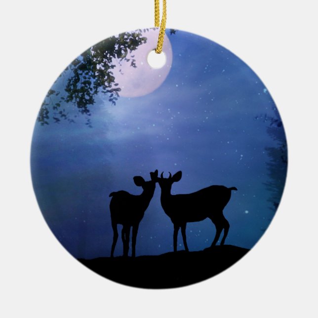 Super Niedlich Deer First Christmas Zierde Keramikornament (Vorne)