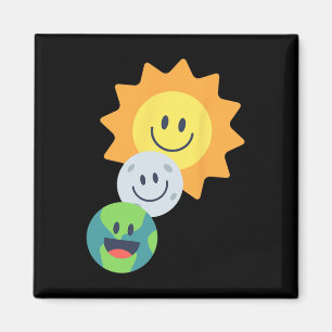 Super Niedlich Earth Moon Sun Solar Eclipse 2024 F Magnet