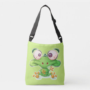 Super Niedlich Froggie Illustration Tragetaschen Mit Langen Trägern