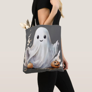 Super Niedlich Ghost Pumpkins Grau Halloween Tasche