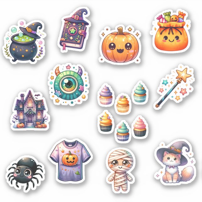 Super Niedlich Halloween Aufkleber (Vorderseite)