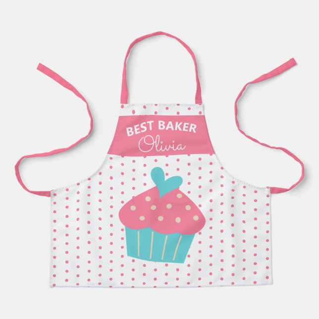 Super Niedlich Head Baker farbenfroh Cupcake Backe Schürze (Vorderseite)
