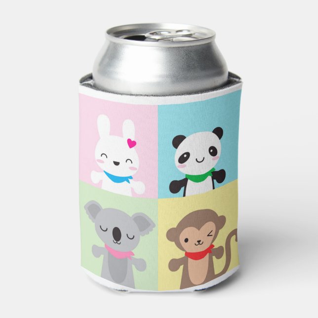Super Niedlich Kawaii Animal Mascots Dosenkühler (Kanne Vorderseite)