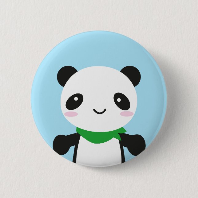 Super Niedlich Kawaii Panda Button (Vorderseite)