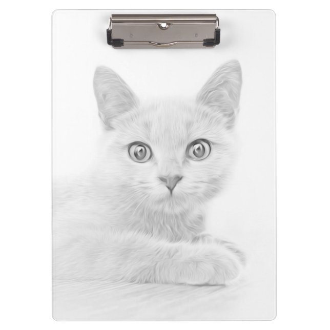 SUPER NIEDLICH Kitten Cat Portrait Klemmbrett (Vorderseite)