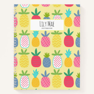 Super Niedlich Lemon Ananas gemustert Personalisie Notizbuch