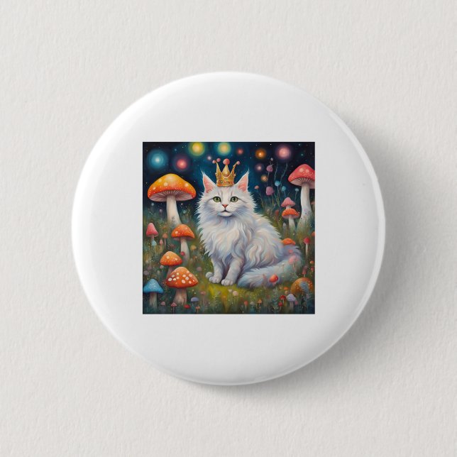 Super Niedlich Light Royal Cat Sticker Button (Vorderseite)