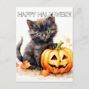 Super Niedlich Little Halloween Kitten Postkarte