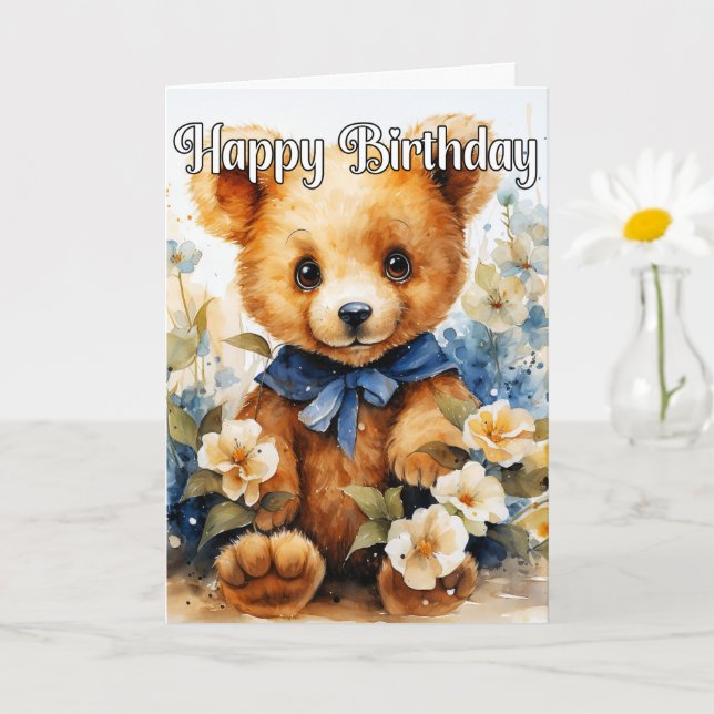 Super Niedlich Little Teddy Bear Karte (Kleine Pflanze)
