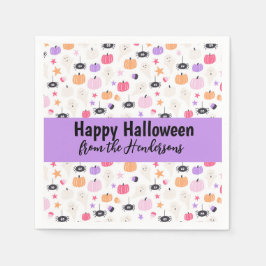 Super Niedlich Modernes lila KürbisHalloween Serviette