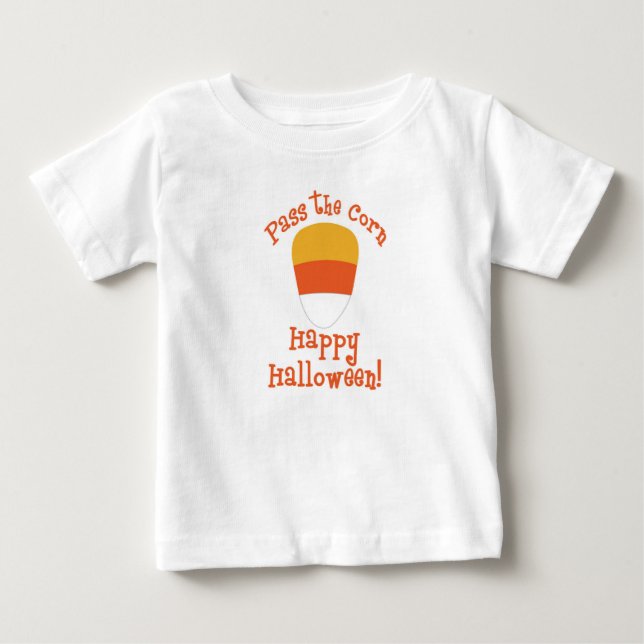 Super Niedlich "Pass the Candy Corn" Baby T-shirt (Vorderseite)