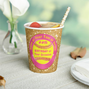 Super Niedlich Personalisiert, Softball Cups, Pape Pappbecher