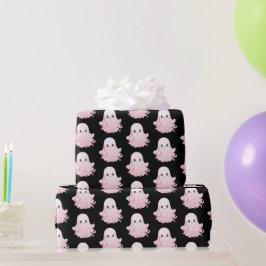 Super Niedlich Pink Ghost Pattern Halloween Geschenkpapier