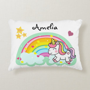 Super Niedlich Unicorn und Rainbow Personalisiert Dekokissen