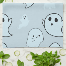 Super Niedlich White Ghosts Green Halloween Geschirrtuch