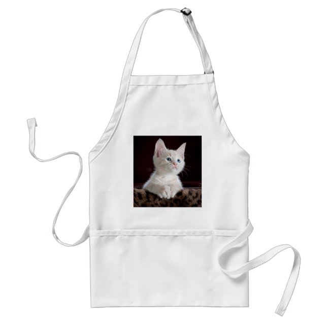 Super Niedlich White Kitten Schürze (Vorne)