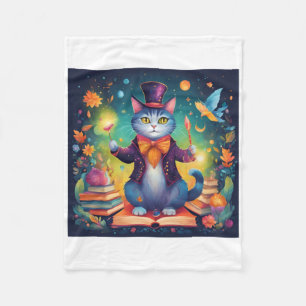 Super Niedlich Wizard Cat Sticker Fleecedecke