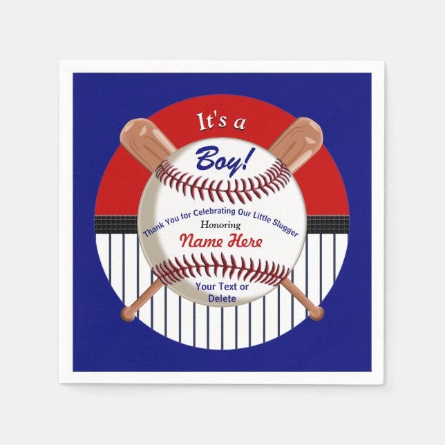 Super Niedliche Baseball Napkins für Babydusche Serviette (Vorderseite)