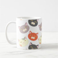 Super Niedliche Cat Heads Cartoon Fun Muster