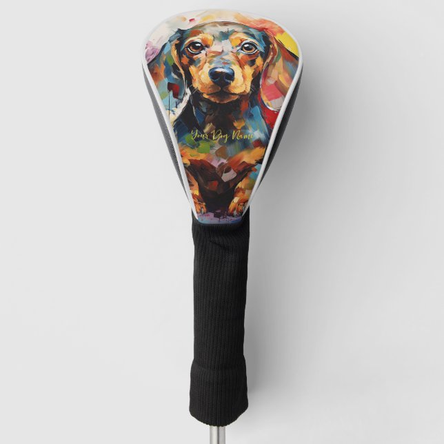 Super Niedliche Dackel Hund Welpe 001 - Xeno Lucil Golf Headcover (Vorderseite)