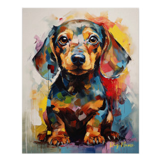 Super Niedliche Dackel Hund Welpe 001 - Xeno Lucil Poster