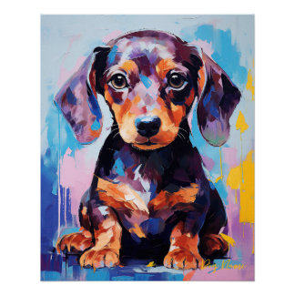 Super Niedliche Dackel Hund Welpe 002 - Xeno Lucil Poster