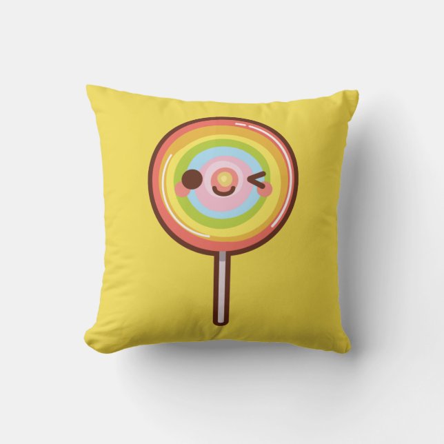 Super niedliche Kawaii Regenbogenfarben Lollipop Kissen (Vorderseite)