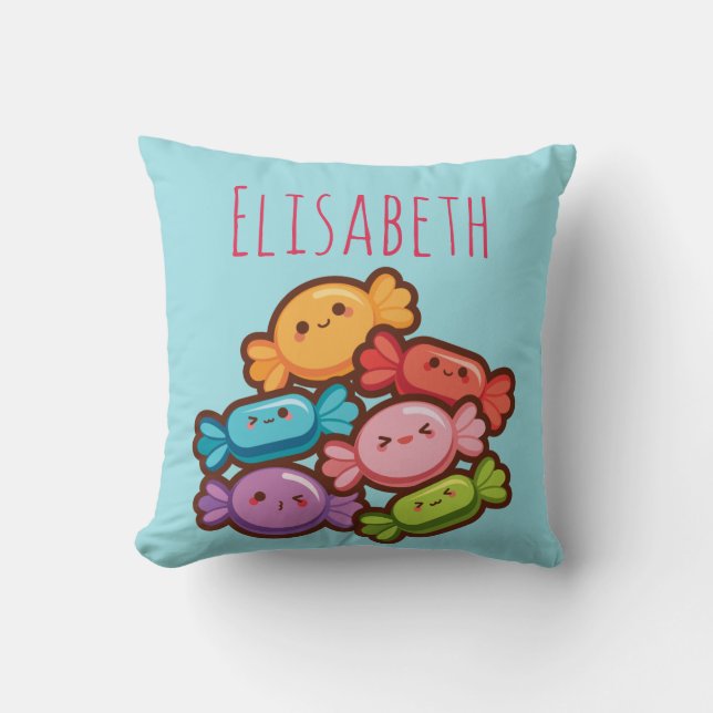 Super niedliche Kawaii Regenbogenkanadien Monogram Kissen (Vorderseite)