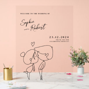 Super Niedliche Minimalistische Hochzeit Willkomme Acrylschild