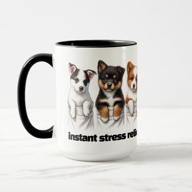 Super Niedliche Taschen voller Welpen Tasse (Links)