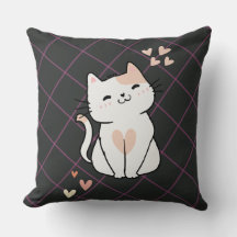Super Niedliche weiße Katze mit Herzklopfen