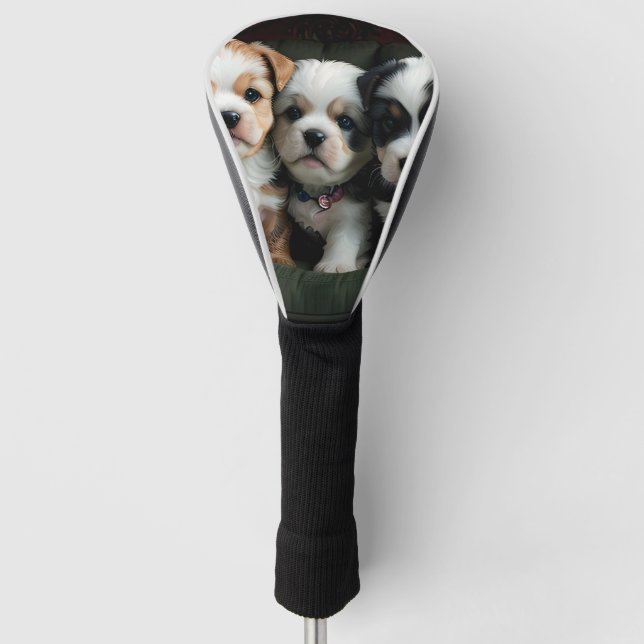 Super Niedliche Welpen auf dem Sofa 2 Golf Headcover (Vorderseite)