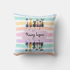 Super Niedlicher Cat Name Frame Design Kissen