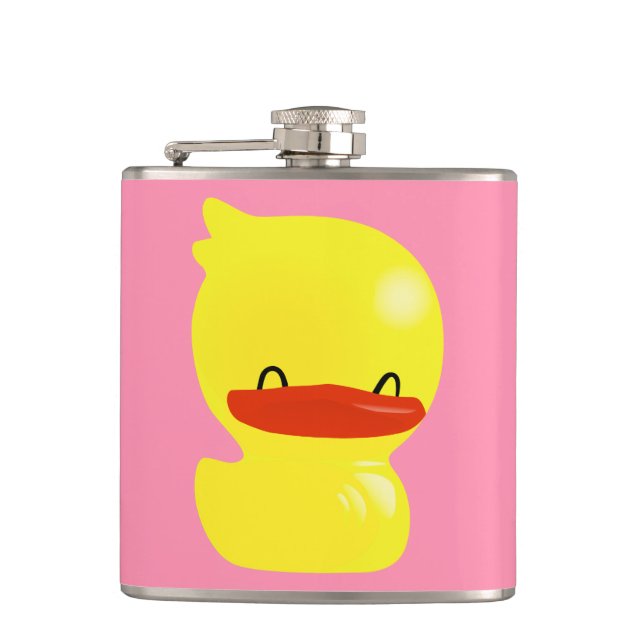 Super Niedlicher Ducky Vinyl Wrapped Flask in Pink Flachmann (Vorderseite)