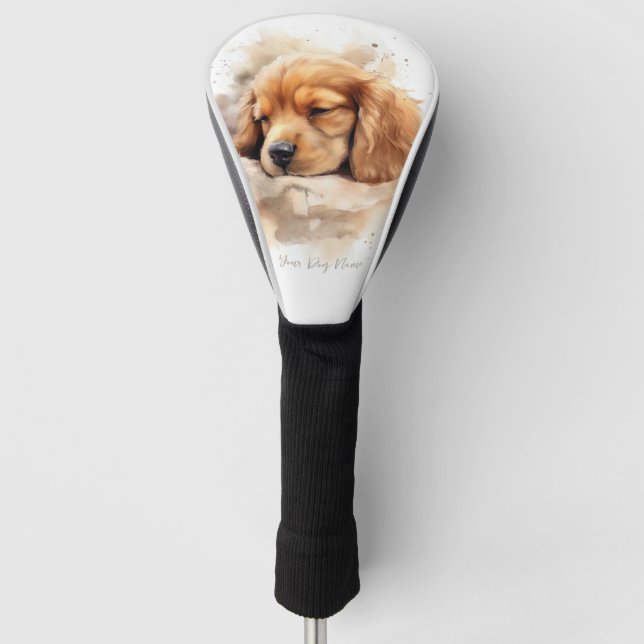 Super niedlicher Engel schlafend Welpe Cocker Span Golf Headcover (Vorderseite)
