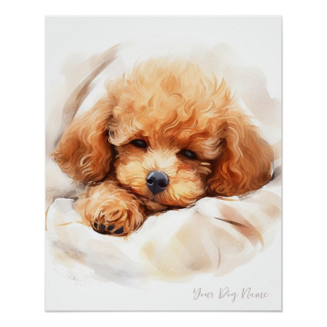 Super niedlicher Engel schlafend Welpe Dog 003 Poster (Vorderseite)