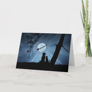 Super Niedlicher Hund und Cat Happy Holidays mit S Karte