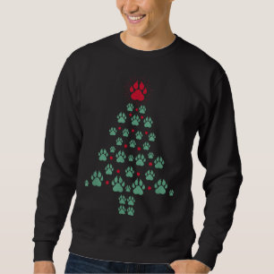 Super Niedlicher Hundeschlitten Foot Print Christm Sweatshirt