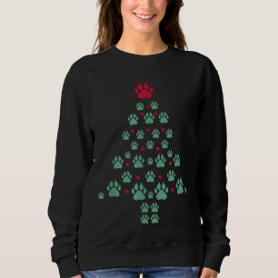Super Niedlicher Hundeschlitten Foot Print Christm Sweatshirt