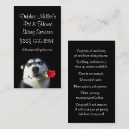 Super Niedlicher Husky und Rose Haustier und Hauss Visitenkarte
