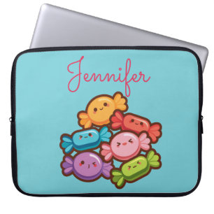 Super niedlicher Kawaii Regenbogen Lollipop Monogr Laptopschutzhülle